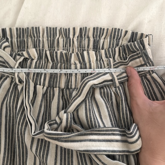 Navy Striped Pants, Stretchy Waistband - Picture 4 of 5